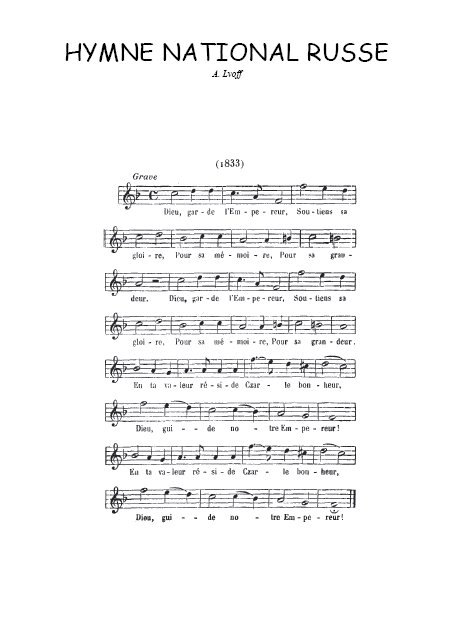 Téléchargez la partition de Hymne national russe en PDF
